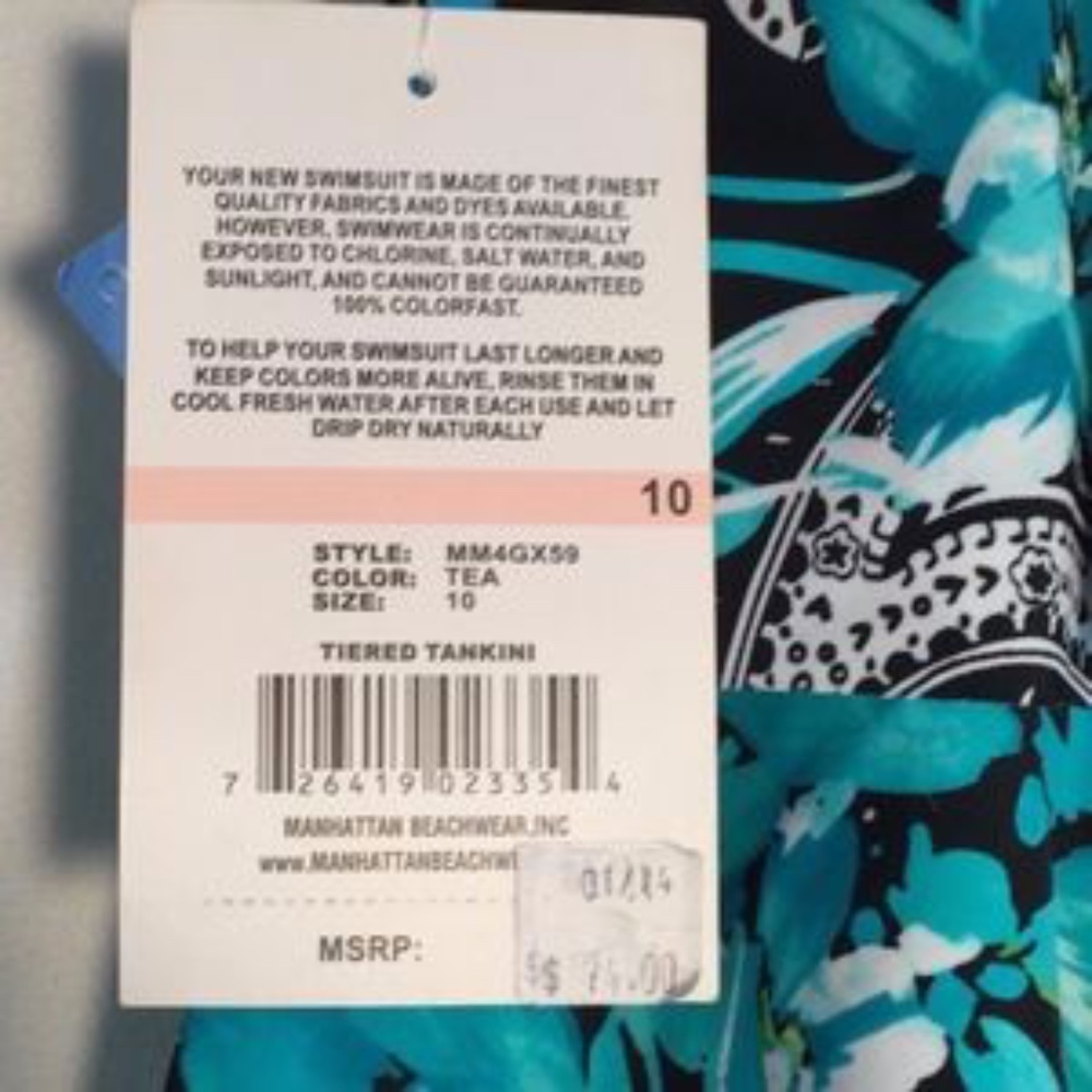 Maxine of Hollywood Womens Tankini Swim Top Sz 10 - Picture 4 of 4
